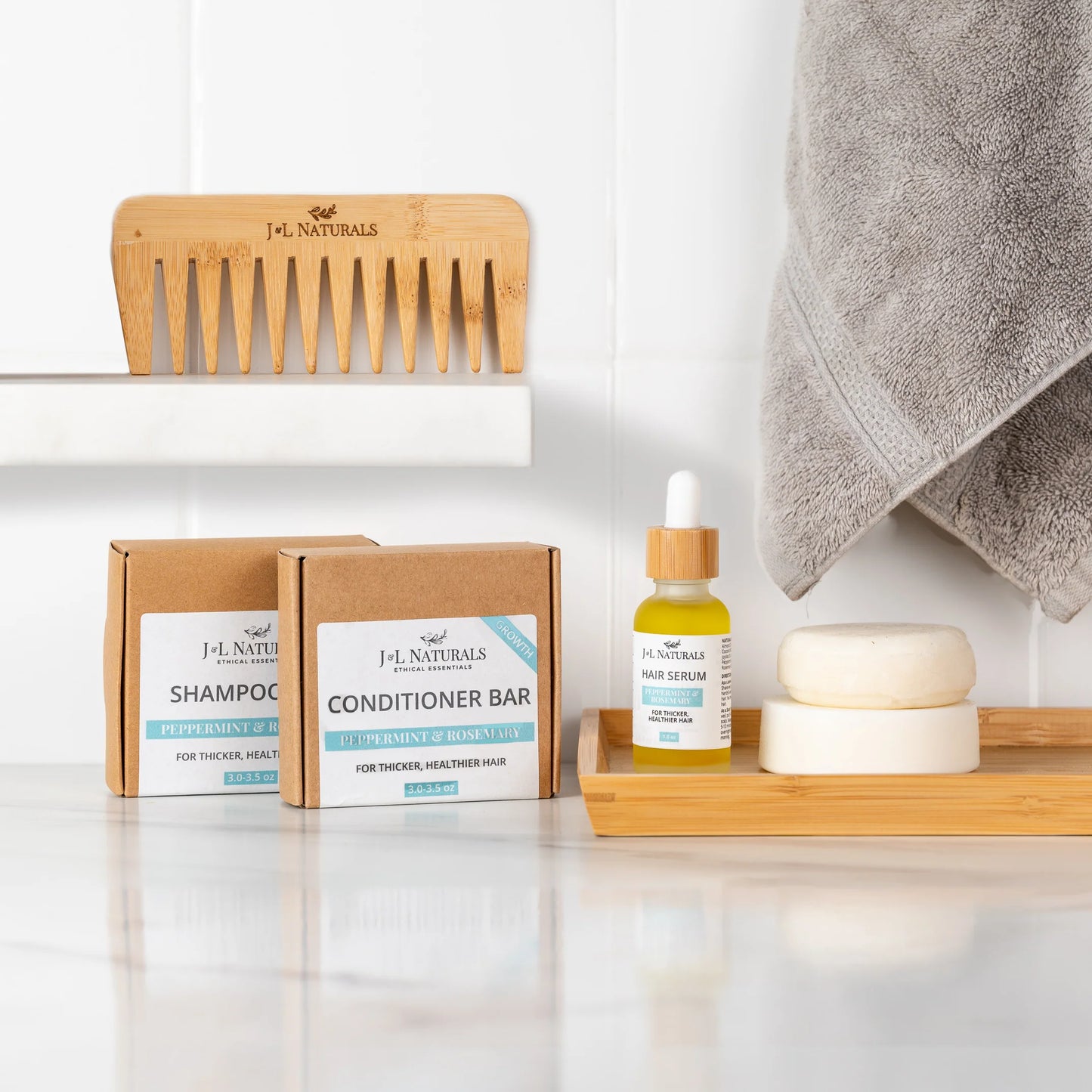 J&L Naturals Essentials Hair Care Kit (4-Piece Set)