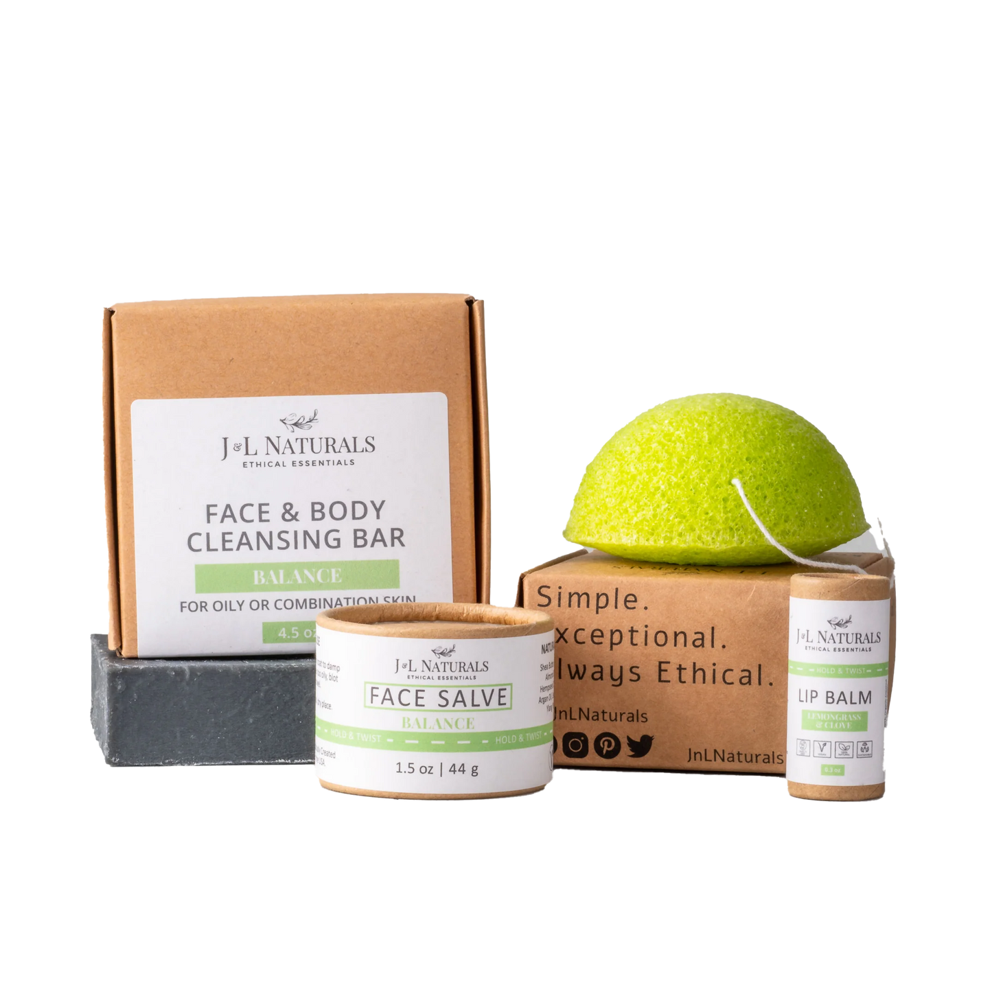 J&L Naturals Essentials Skin Regimen Kit (4-Piece Set)