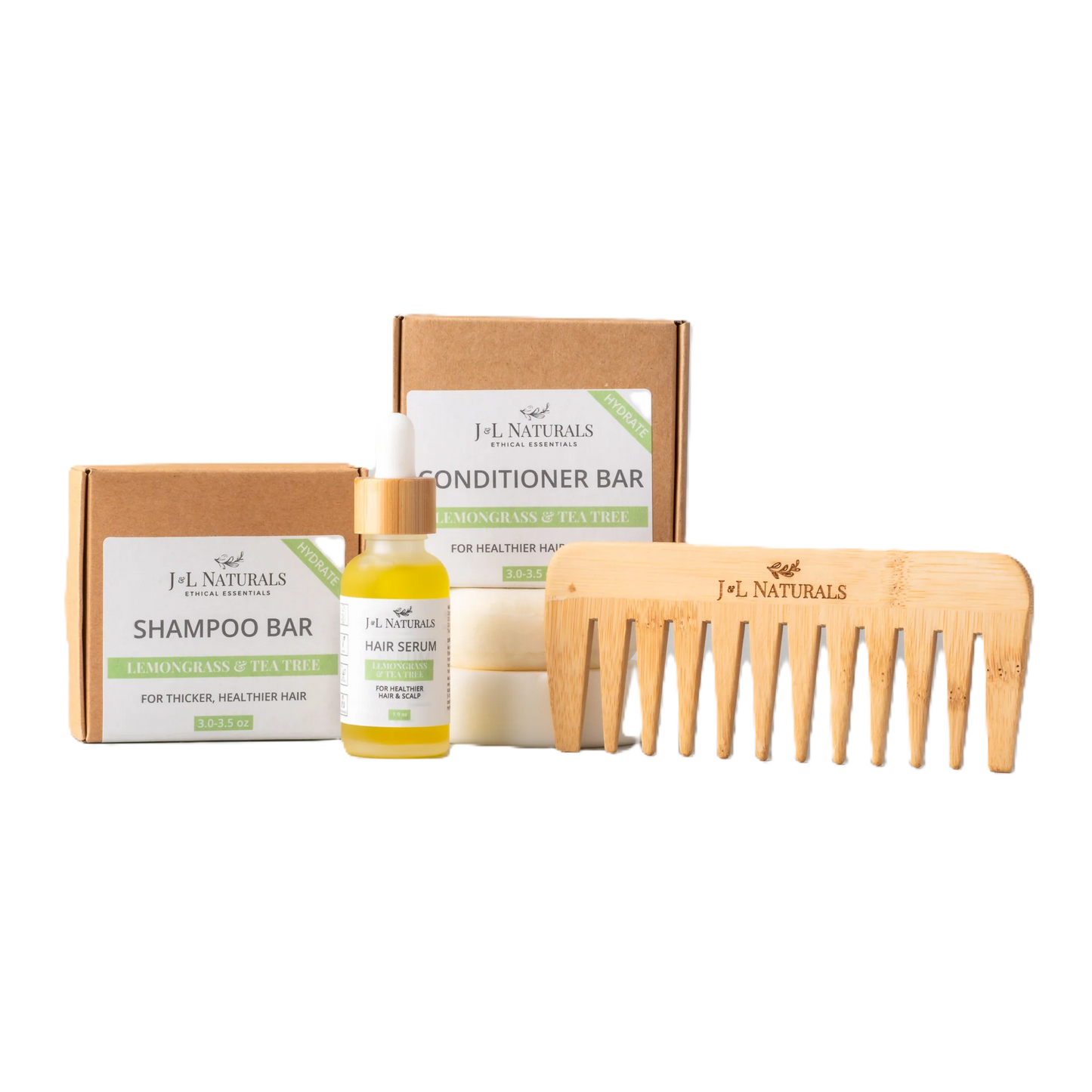 J&L Naturals Essentials Hair Care Kit (4-Piece Set)
