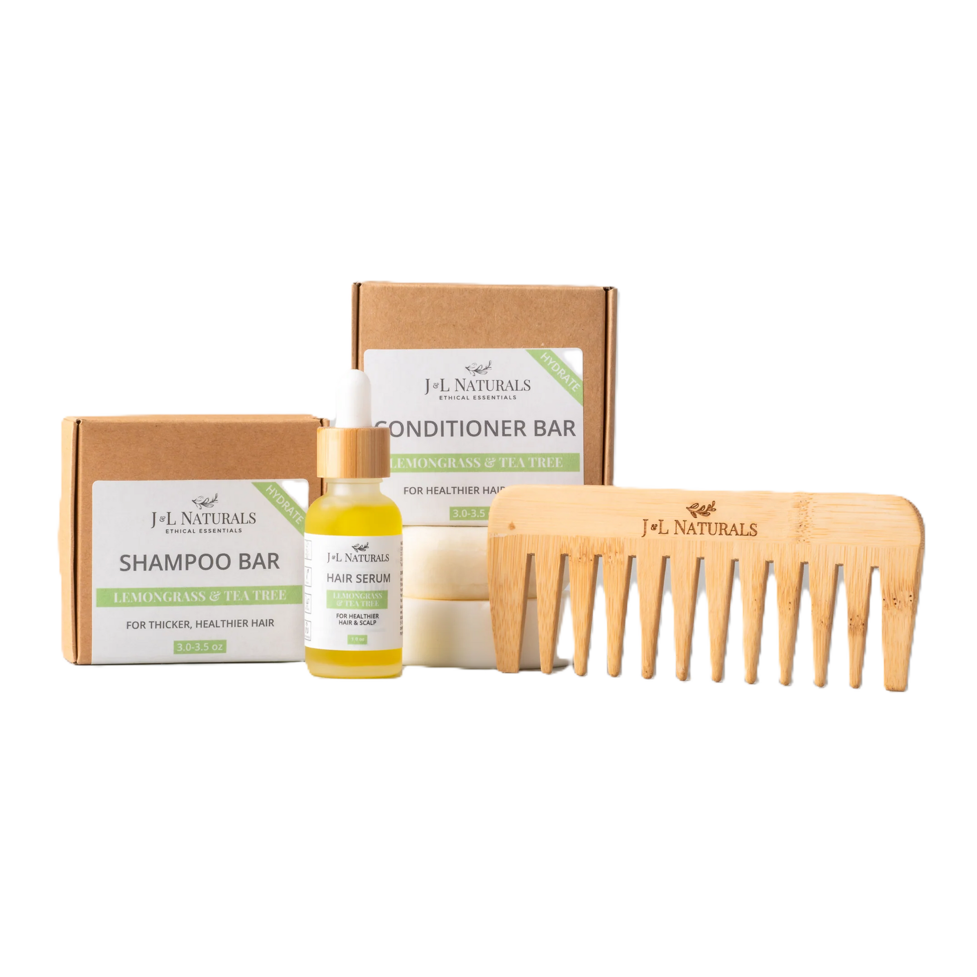 J&L Naturals Essentials Hair Care Kit (4-Piece Set)