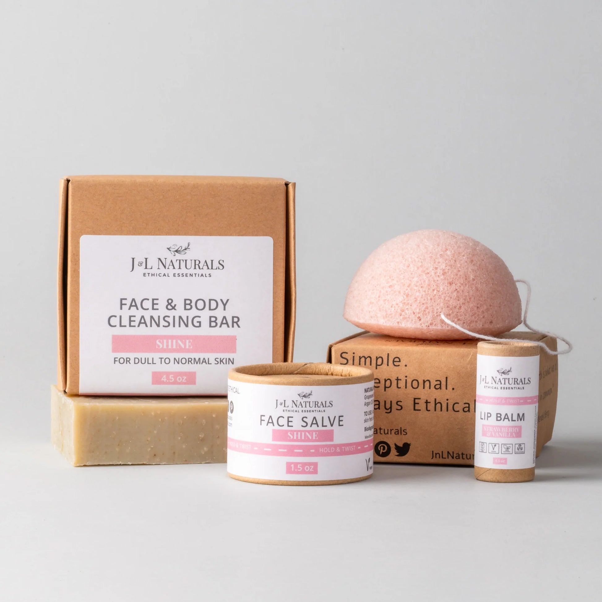 J&L Naturals Essentials Skin Regimen Kit (4-Piece Set)